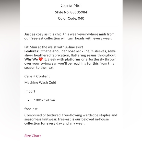 NWT Free People Carrie Midi Dress in “Blue Heron” - Picture 8 of 9